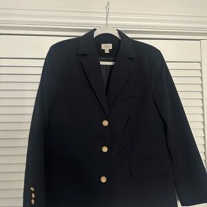 Vintage J Crew Blue and Gold Blazer Classic Suit Jacket